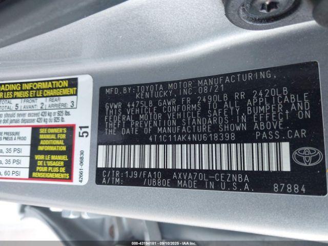 Toyota Camry Le Image 14