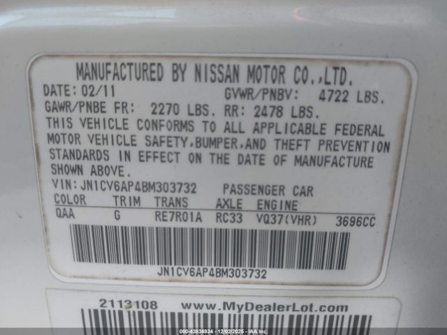 INFINITI G37 Journey Image 16