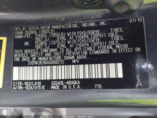 Toyota Highlander Limited V6 Image 12