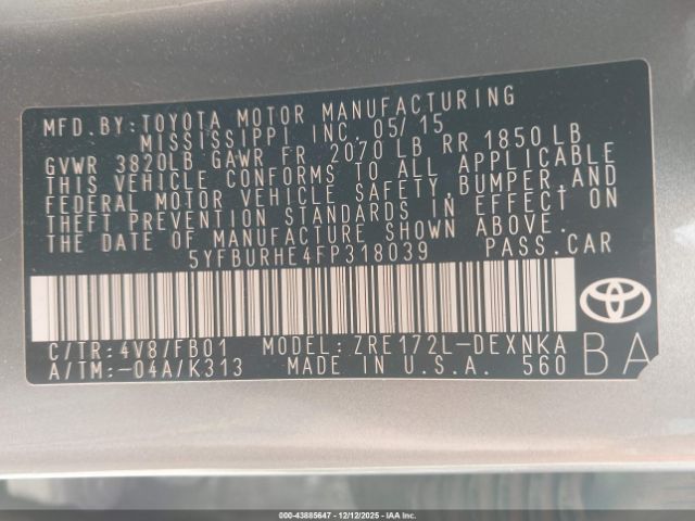 Toyota Corolla Le Plus Image 6